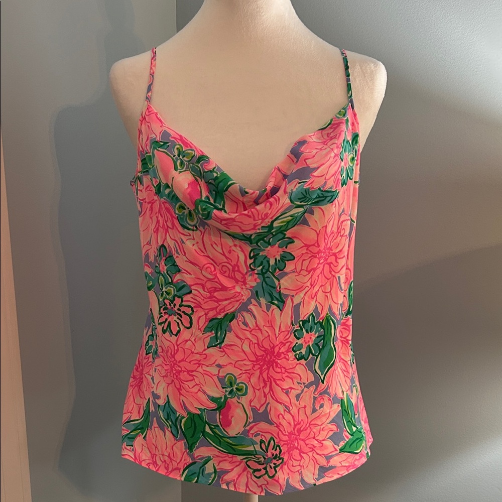 Lilly Pulitzer Pink and Green Floral Camisole